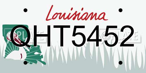 QHT5452 Louisiana License Plate