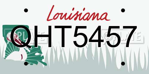 QHT5457 Louisiana License Plate