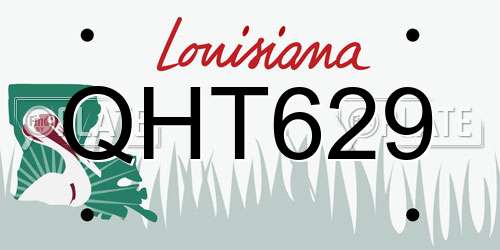 QHT629 Louisiana License Plate