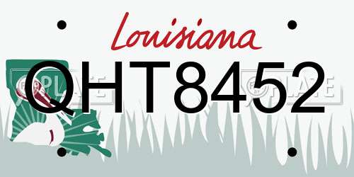 QHT8452 Louisiana License Plate