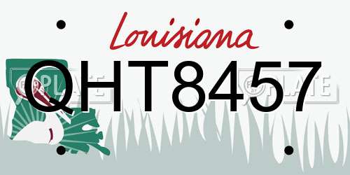 QHT8457 Louisiana License Plate