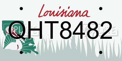 QHT8482 Louisiana License Plate