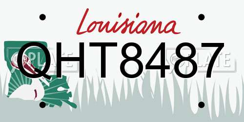 QHT8487 Louisiana License Plate