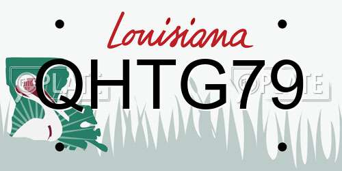 QHTG79 Louisiana License Plate