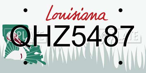 QHZ5487 Louisiana License Plate