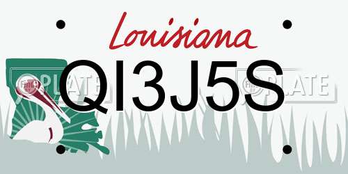 QI3J5S Louisiana License Plate