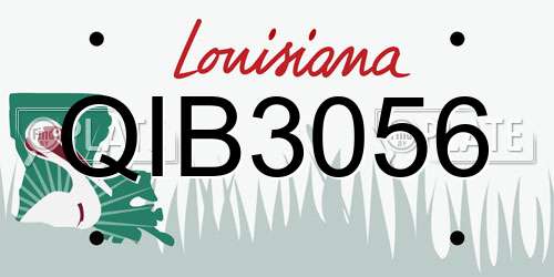 QIB3056 Louisiana License Plate