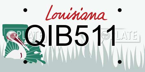 QIB511 Louisiana License Plate