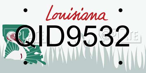 QID9532 Louisiana License Plate