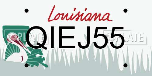 QIEJ55 Louisiana License Plate