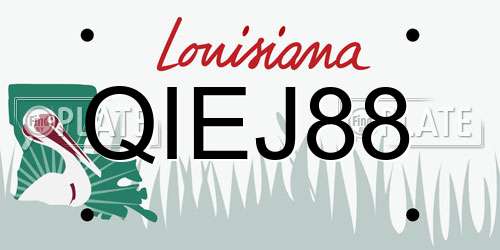 QIEJ88 Louisiana License Plate