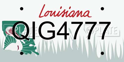QIG4777 Louisiana License Plate