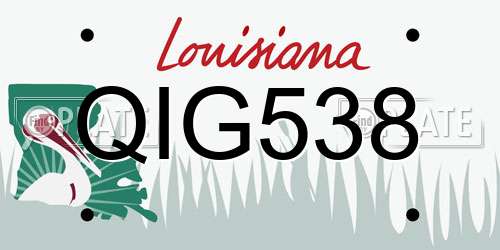 QIG538 Louisiana License Plate