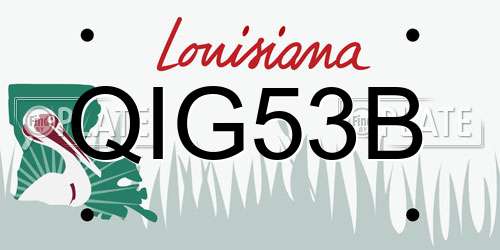 QIG53B Louisiana License Plate