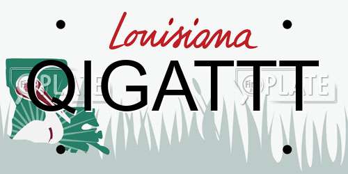 QIGATTT Louisiana License Plate