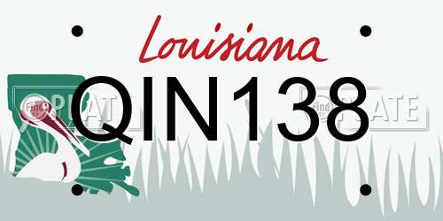 QIN138 Louisiana License Plate