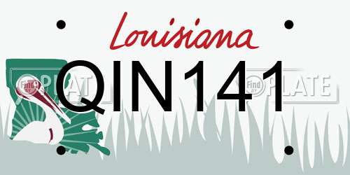 QIN141 Louisiana License Plate