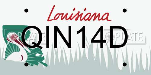 QIN14D Louisiana License Plate