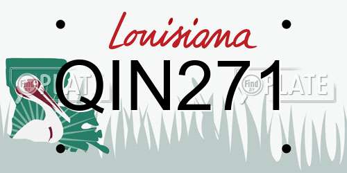 QIN271 Louisiana License Plate