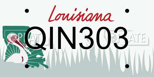 QIN303 Louisiana License Plate