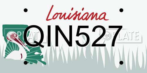 QIN527 Louisiana License Plate