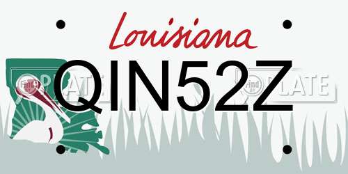 QIN52Z Louisiana License Plate