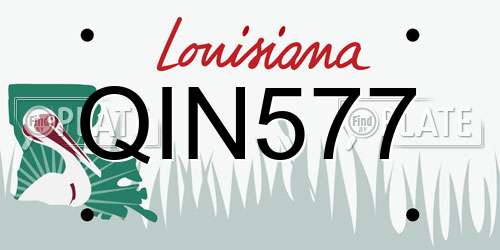 QIN577 Louisiana License Plate