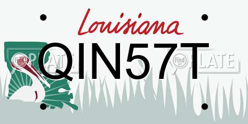 QIN57T Louisiana License Plate