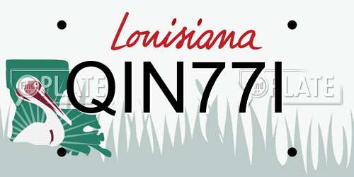 QIN77I Louisiana License Plate