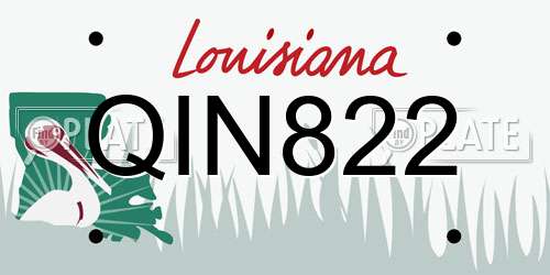 QIN822 Louisiana License Plate