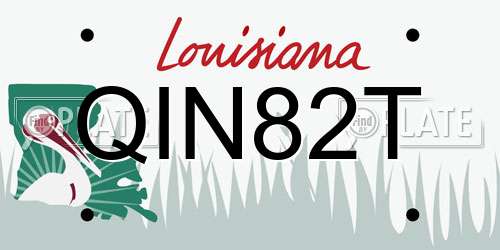 QIN82T Louisiana License Plate