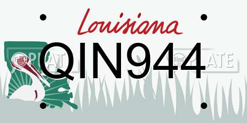QIN944 Louisiana License Plate