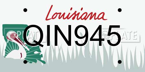 QIN945 Louisiana License Plate