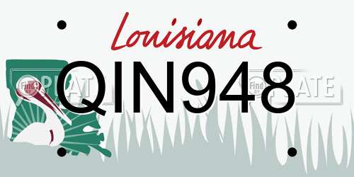 QIN948 Louisiana License Plate