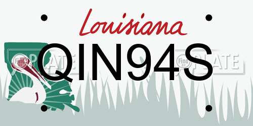 QIN94S Louisiana License Plate