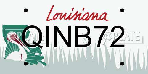 QINB72 Louisiana License Plate