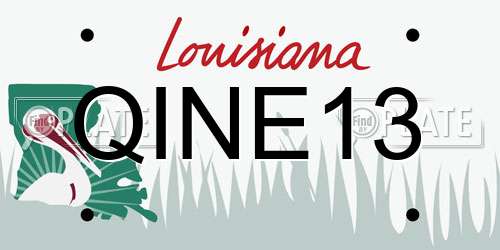 QINE13 Louisiana License Plate