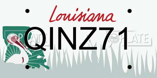 QINZ71 Louisiana License Plate