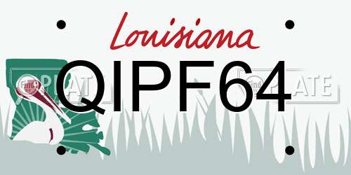 QIPF64 Louisiana License Plate