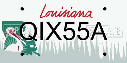 QIX55A Louisiana License Plate