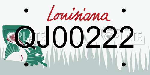 QJ00222 Louisiana License Plate