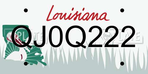 QJ0Q222 Louisiana License Plate