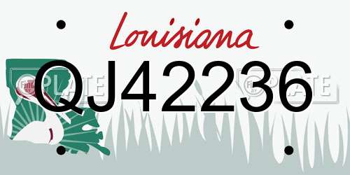 QJ42236 Louisiana License Plate