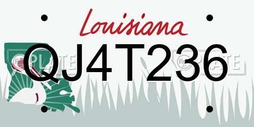 QJ4T236 Louisiana License Plate