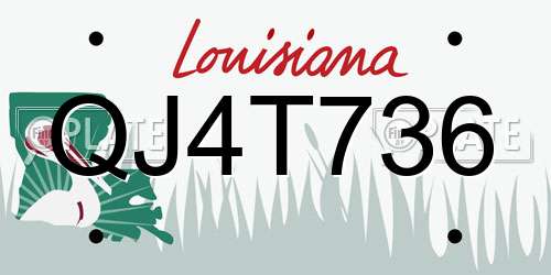 QJ4T736 Louisiana License Plate