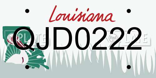 QJD0222 Louisiana License Plate