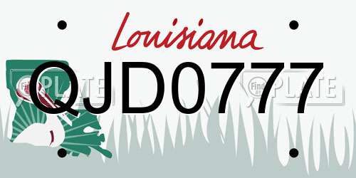 QJD0777 Louisiana License Plate
