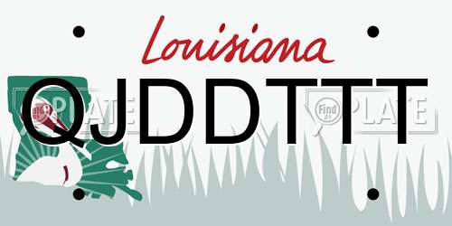 QJDDTTT Louisiana License Plate