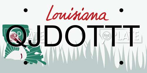 QJDOTTT Louisiana License Plate