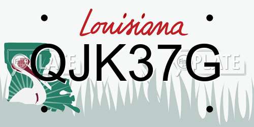 QJK37G Louisiana License Plate